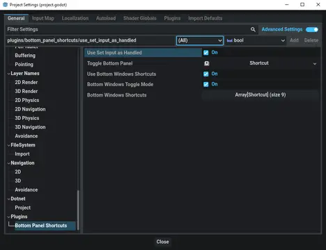 Bottom Panel Shortcuts preview image