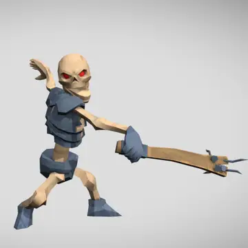 Animated LowPoly Skeleton background image
