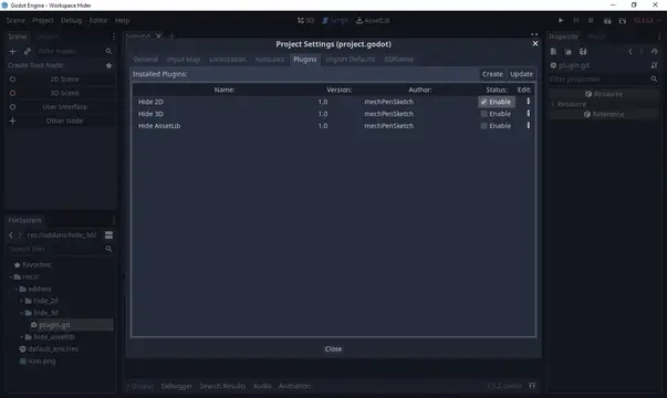 Hide Workspace preview image