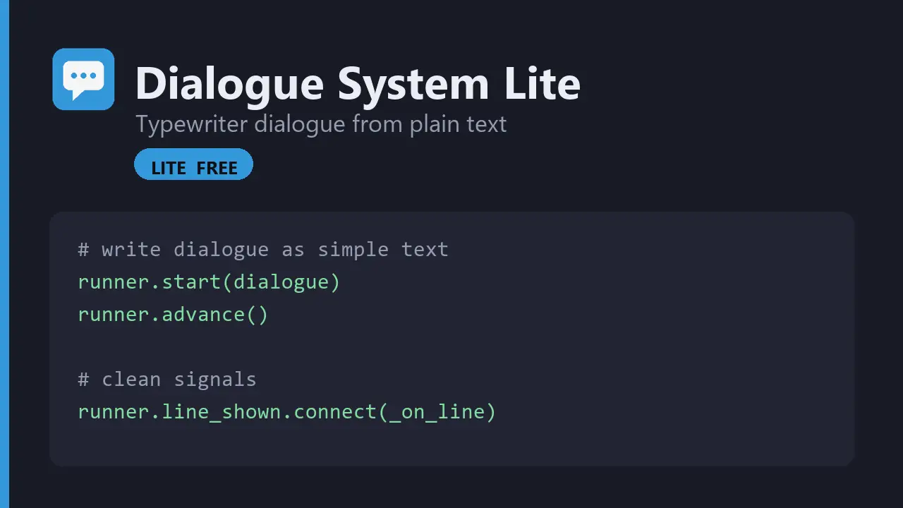 Dialogue System Lite hero image