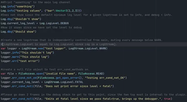 Log - A logging plugin for Godot thumbnail image