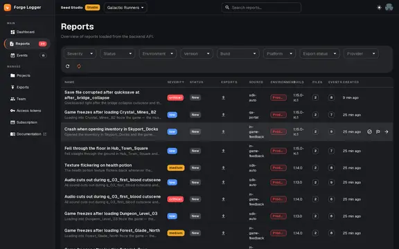 Forge Logger — In-Game Bug Reporting & Player Feedback thumbnail image