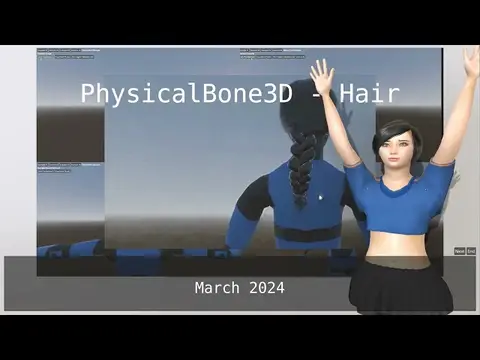 godot4 physics bone3d hair examples preview image