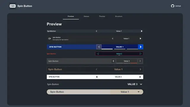 Spin Button - Horizontal Selector with extended options thumbnail image