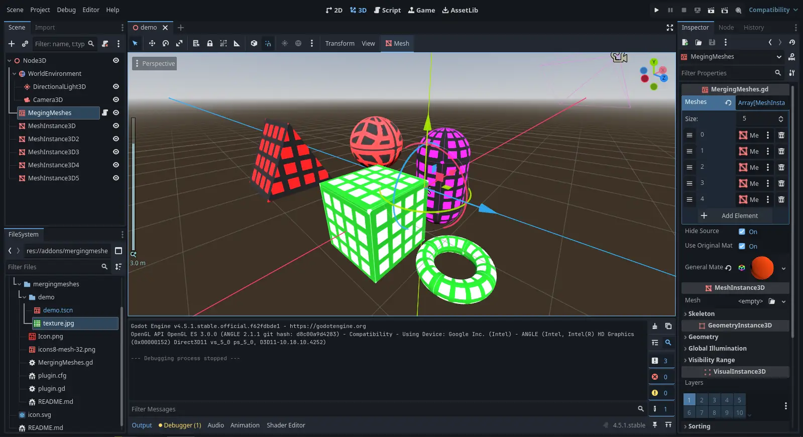 Merging Meshes Godot hero image