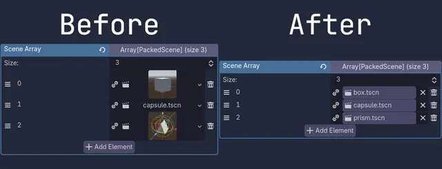 Better PackedScenes Inspector preview image