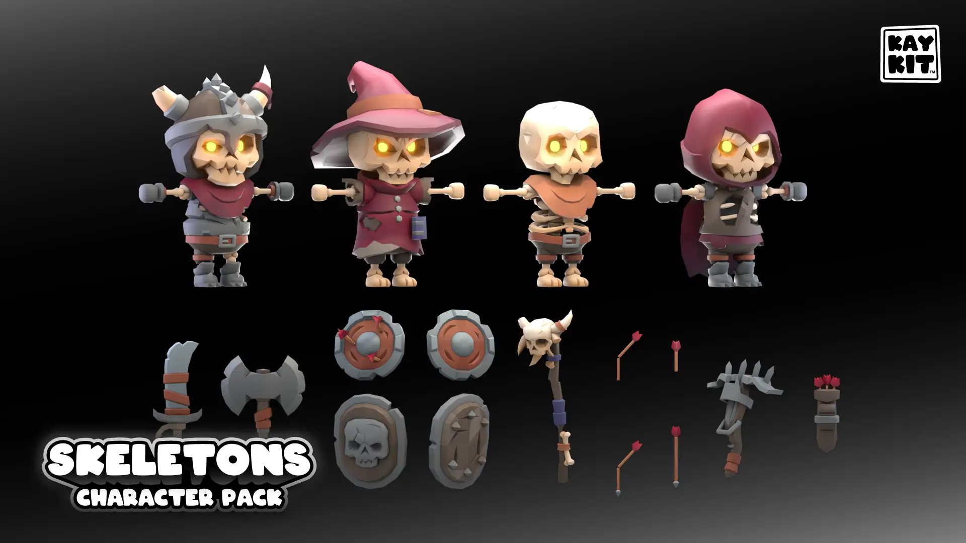 KayKit Character Pack: Skeletons hero image