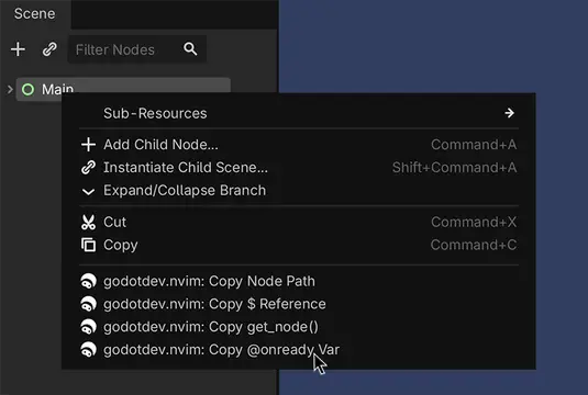 godotdev.nvim node copy thumbnail image