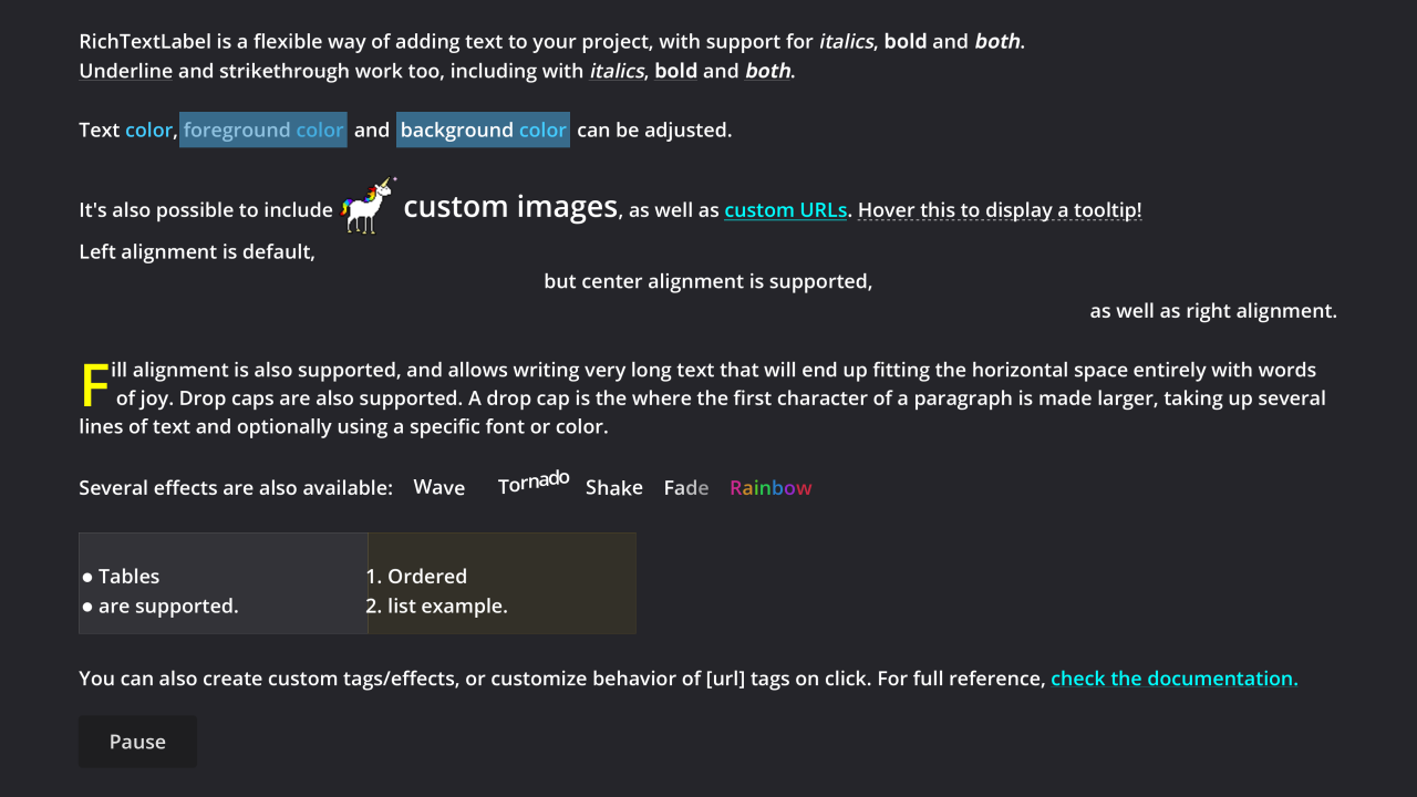 Rich Text Label with BBCode Demo preview image