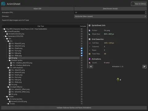 AnimSheet – Sprite Sheets to AnimatedSprite2D & AnimationPlayer thumbnail image