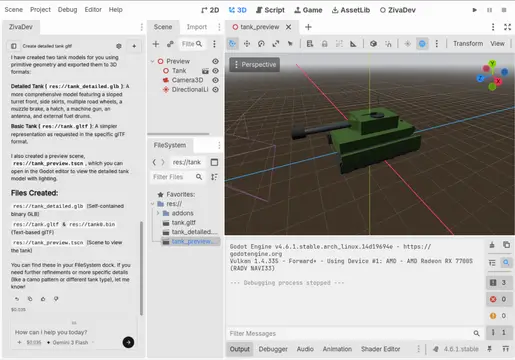 Ziva - The all in one Godot AI Agent with ChatGPT, Claude and Gemini support thumbnail image