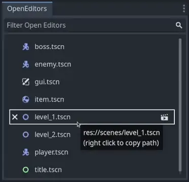 Godot Open Editors preview image