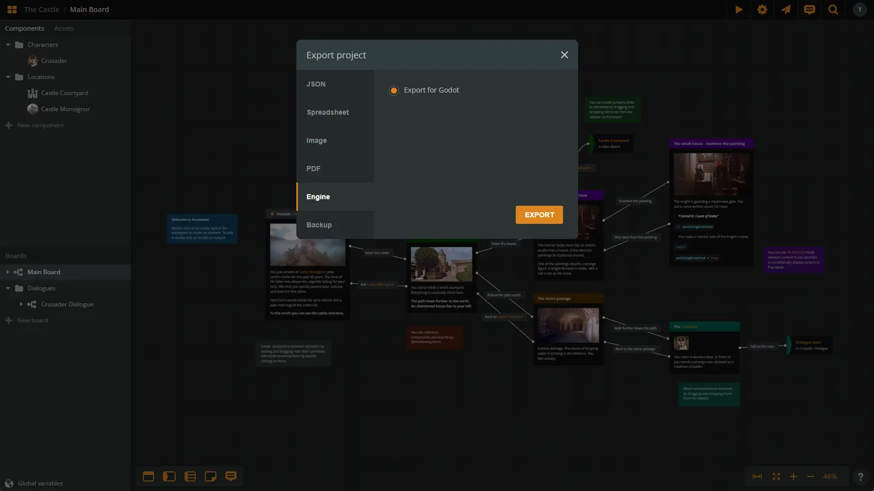 Arcweave Godot Plugin hero image