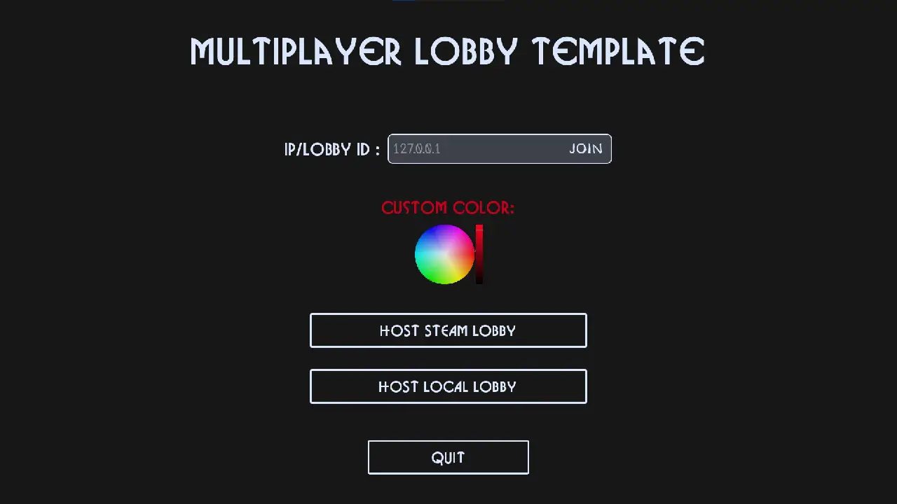 Steam or Local Multiplayer Lobby Template hero image