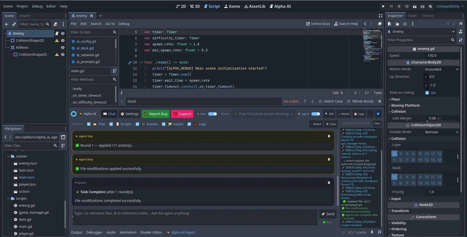 Alpha AI Agent for Godot hero image