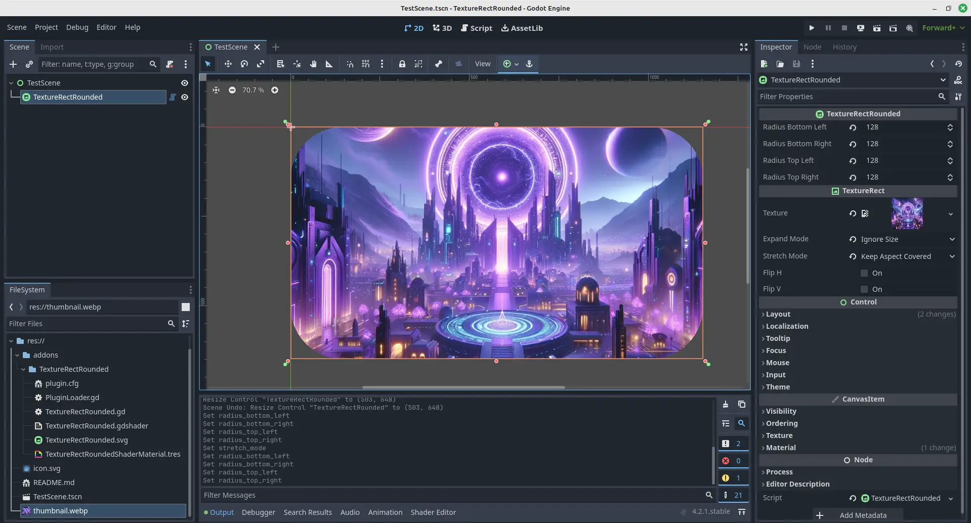 TextureRectRounded hero image