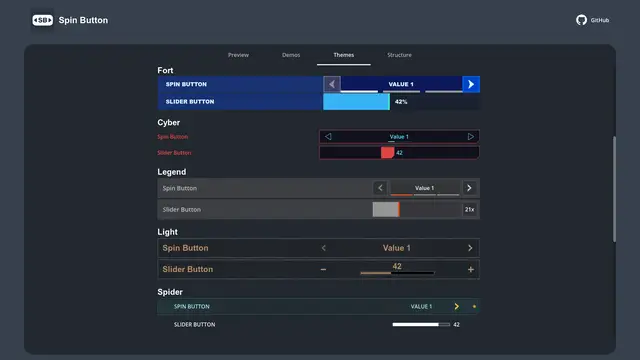 Spin Button - Horizontal Selector with extended options thumbnail image