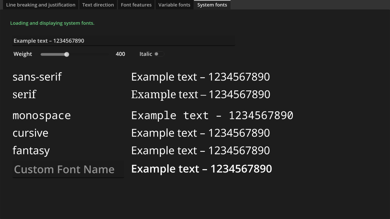 BiDi and Font Features Demo thumbnail image