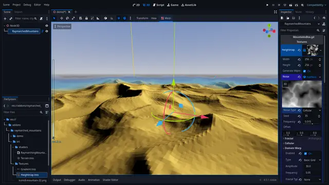 Raymarching Mountains for Godot thumbnail image